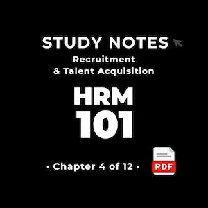 HRM 101 — Recruitment & Talent Acquisition • Study Notes PDF • Cheat Sheet • #4