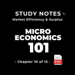 Microeconomics 101 — Market Efficiency & Surplus • Study Notes PDF • Cheat Sheet • #10