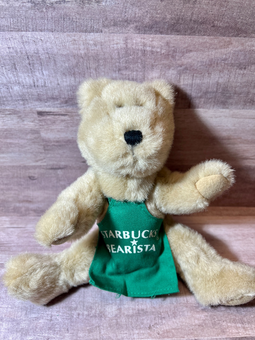 First Edition 1997 Starbucks Bearista Plush Bear W/ Green Apron 10