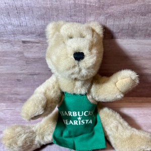 First Edition 1997 Starbucks Bearista Plush Bear W/ Green Apron 10