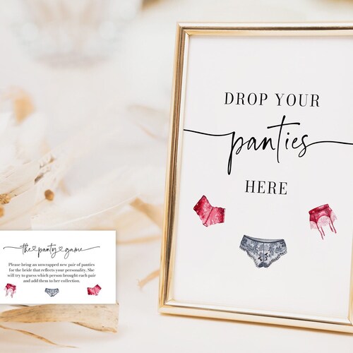 Drop Your Panties Here Bridal Shower Panty Game Sign Template - Etsy