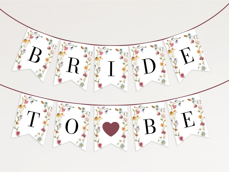 Wildflower Bridal Shower Bride to Be Banner Red Wildflowers - Etsy