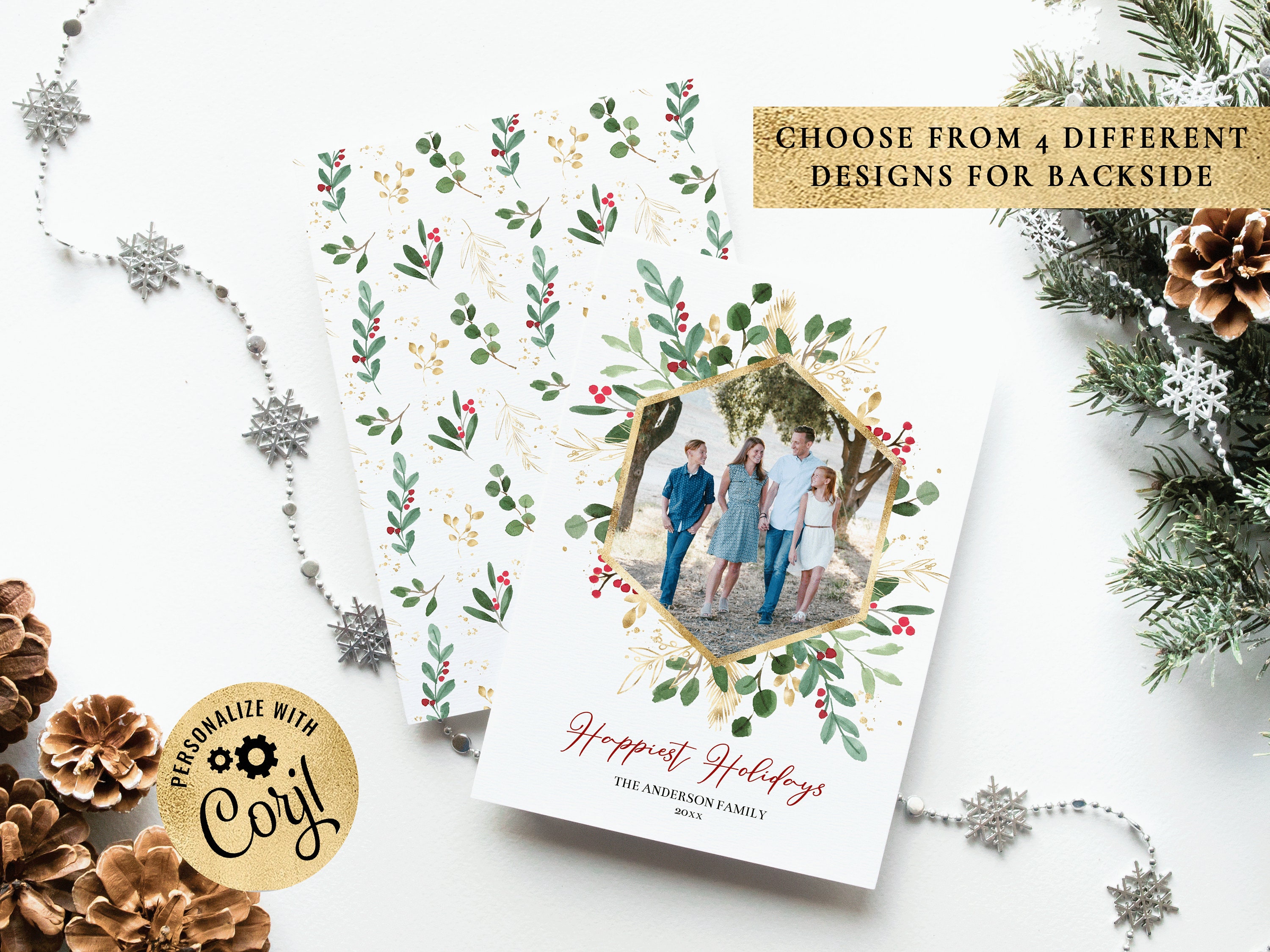 Christmas Card Template Christmas Cards Template 5x7 Photo | Etsy