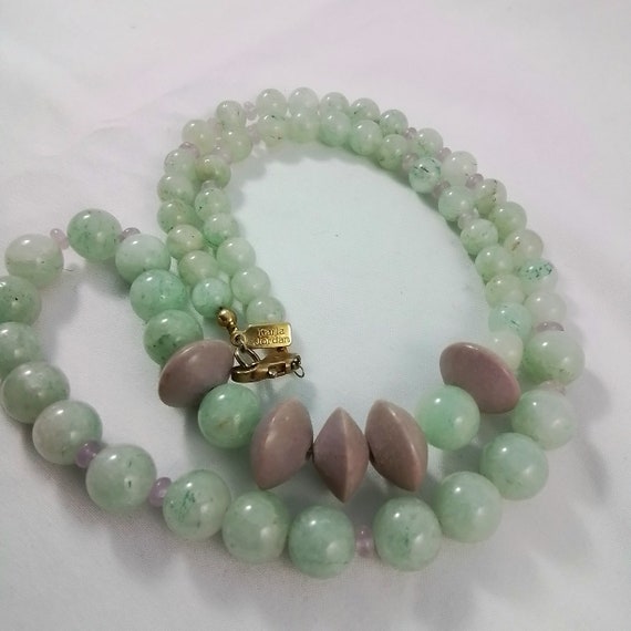 Vintage Karla Jordan Signed Jadeite Gemstones Bea… - image 1