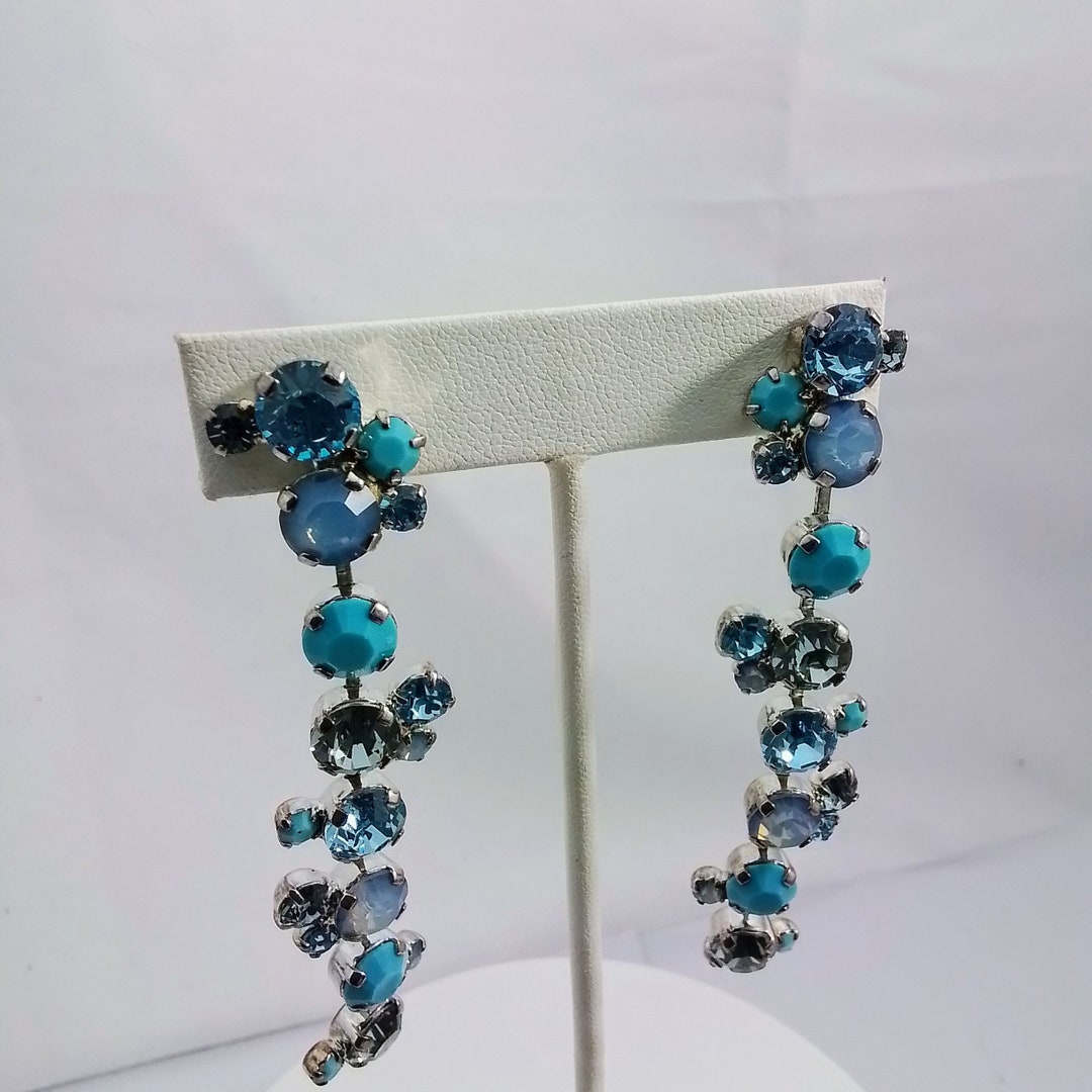 Boucles D'oreilles Vintage Agatha Paris - Strass, Créateur Français, Style Rétro