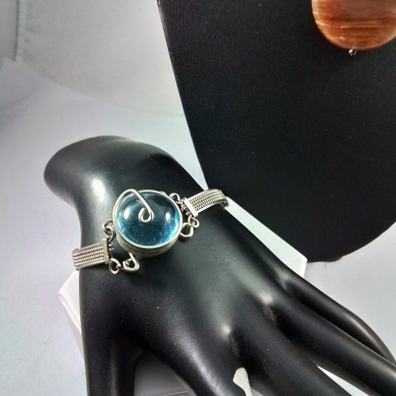 Vintage Blue Jasper beaded Necklace Jewelry Lot, … - image 4