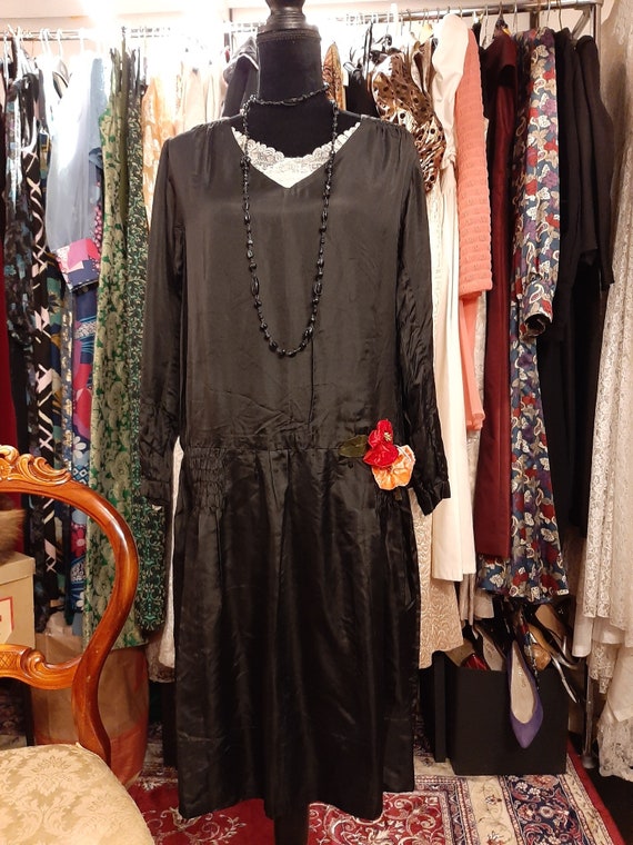 Black silk dress 1920's