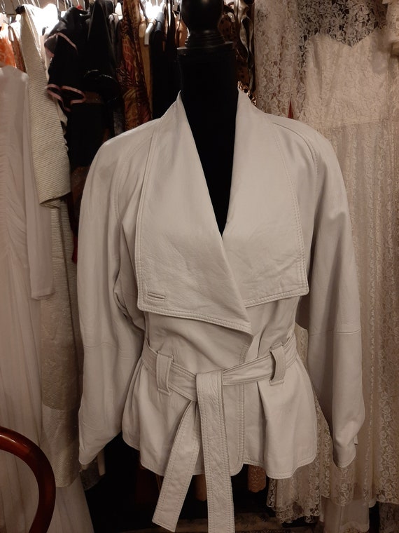 White leather jacket 1980's