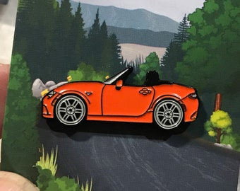 Pin de solapa automático esmaltado ND Mazda Miata MX5 NARANJA ¡Colecciónelos!
