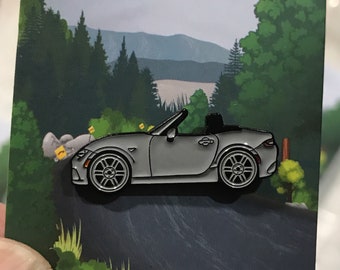 ND Mazda Miata MX5 Esmalte Auto Lapel Pin PLATA ¡Recógelos!