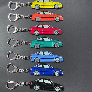 Keychains 1998 ej1 Civic Coupe 2-door for Honda, choose your color! key chain, enamel, great gift for Honda lovers!