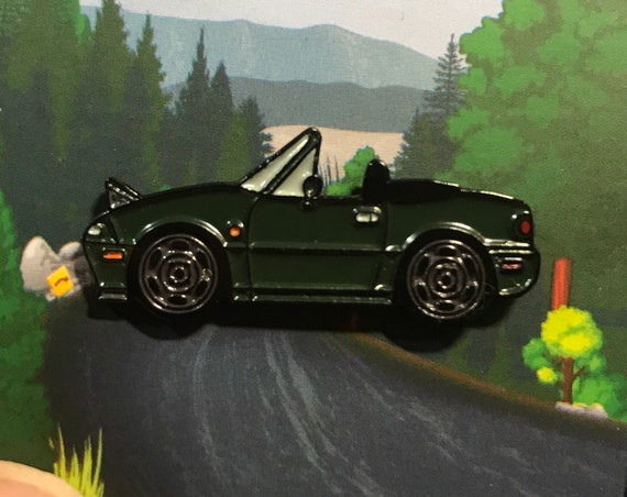 NA MX5 BRG Miata Enamel Auto Lapel Pin Top Down Pop Ups UP