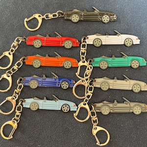 Ford Mustang CONVERTIBLE Fox Body  Enamel on Metal Keychains, great gift for the Fox Body enthusiast!