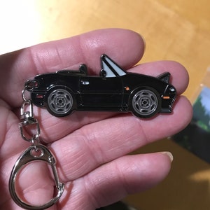NA Mazda Miata Keychain BLACK MX5 Top Down Lights Up