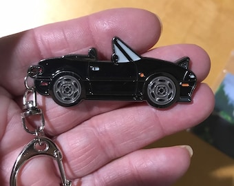 NA Mazda Miata Keychain BLACK MX5 Top Down Lights Up