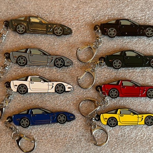 Porte-clés Corvette C5 Coupé, 8 couleurs disponibles, émail sur métal