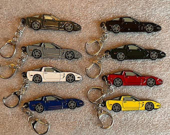 Llaveros Cor vette C5 Coupe 8 colores disponibles esmaltado sobre metal