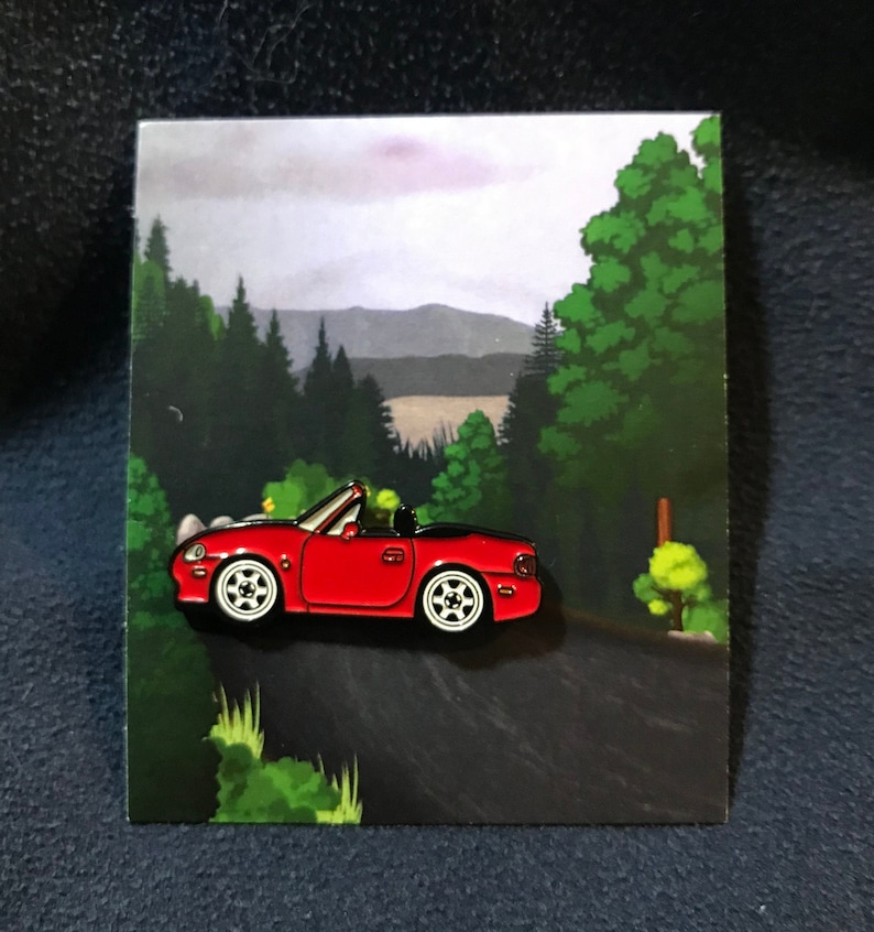 NB RED Enamel Auto Pins Miata MX5 Roadster Lapel Pin NB Red