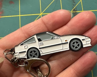 NIssan 300ZX-Z31 Enamel on metal #BakedEnamel #Keychains WHITE Enamel Car Pins