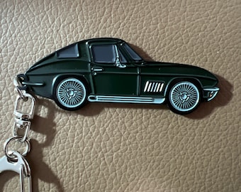 Llavero deportivo C2 Cor vette de esmalte horneado verde oscuro