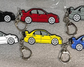 Keychain FOR Subaru WRX Sti Bug Eye Enamel on Metal Keychains in 6 colors