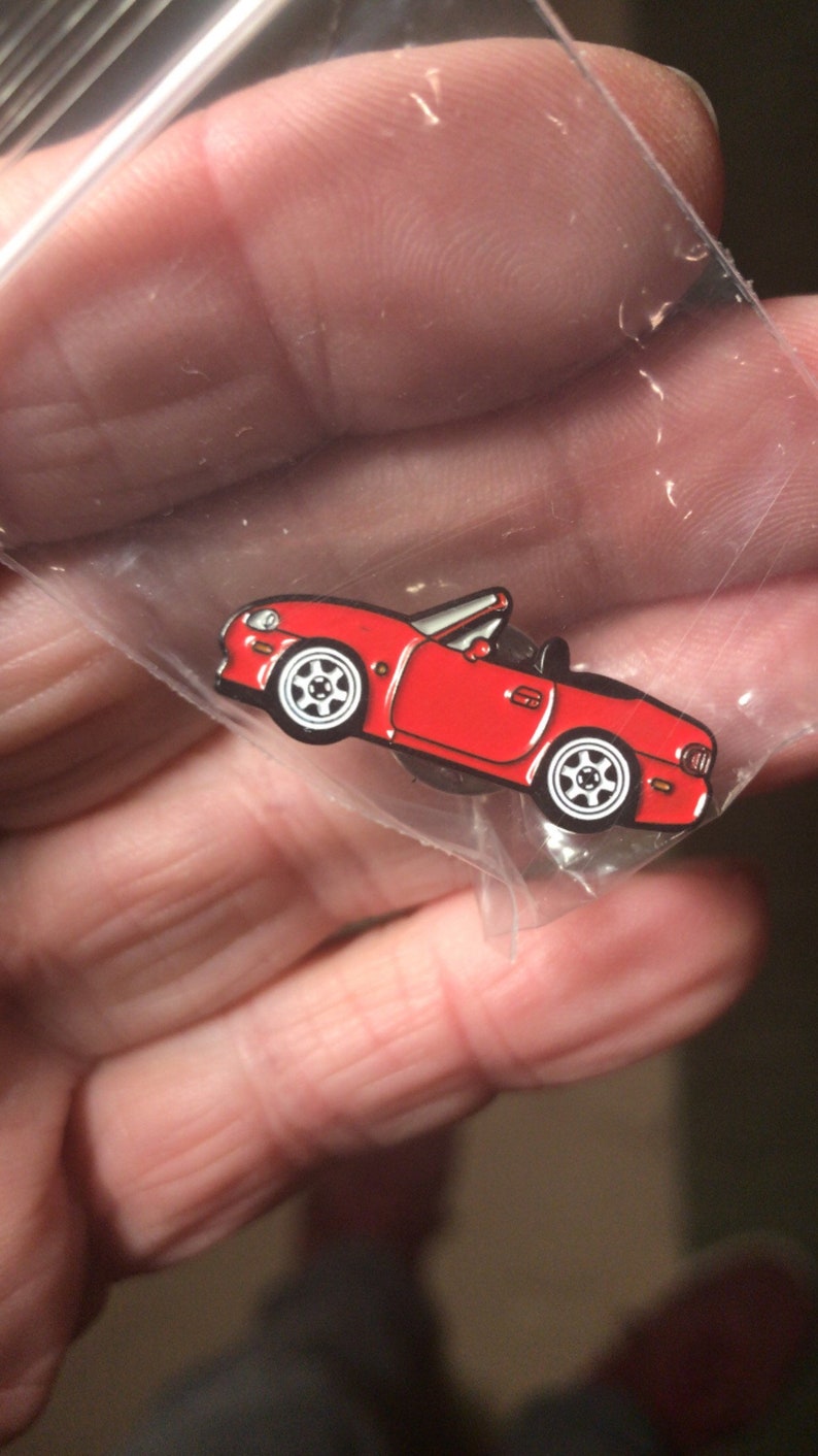 NB RED Enamel Auto Pins Miata MX5 Roadster Lapel Pin NB Red
