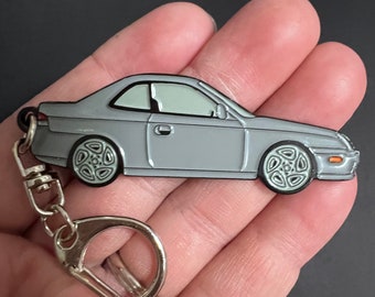 Honda Prelude SILVER/ GRIS Esmalte sobre llaveros metálicos