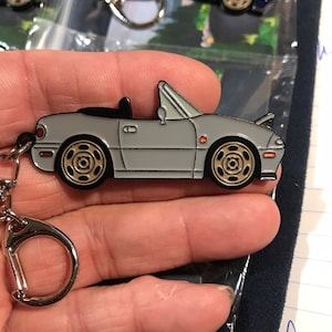 NA Mazda Miata Keychain SILVER MX5 Top Down Lights Up