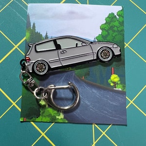 Honda ‘90’s Civic EG Hatchback Keychains- enamel on Metal - 8 colors available