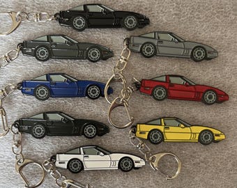 Cor vette C4 Coupe Keychains 8 colors available enamel on metal