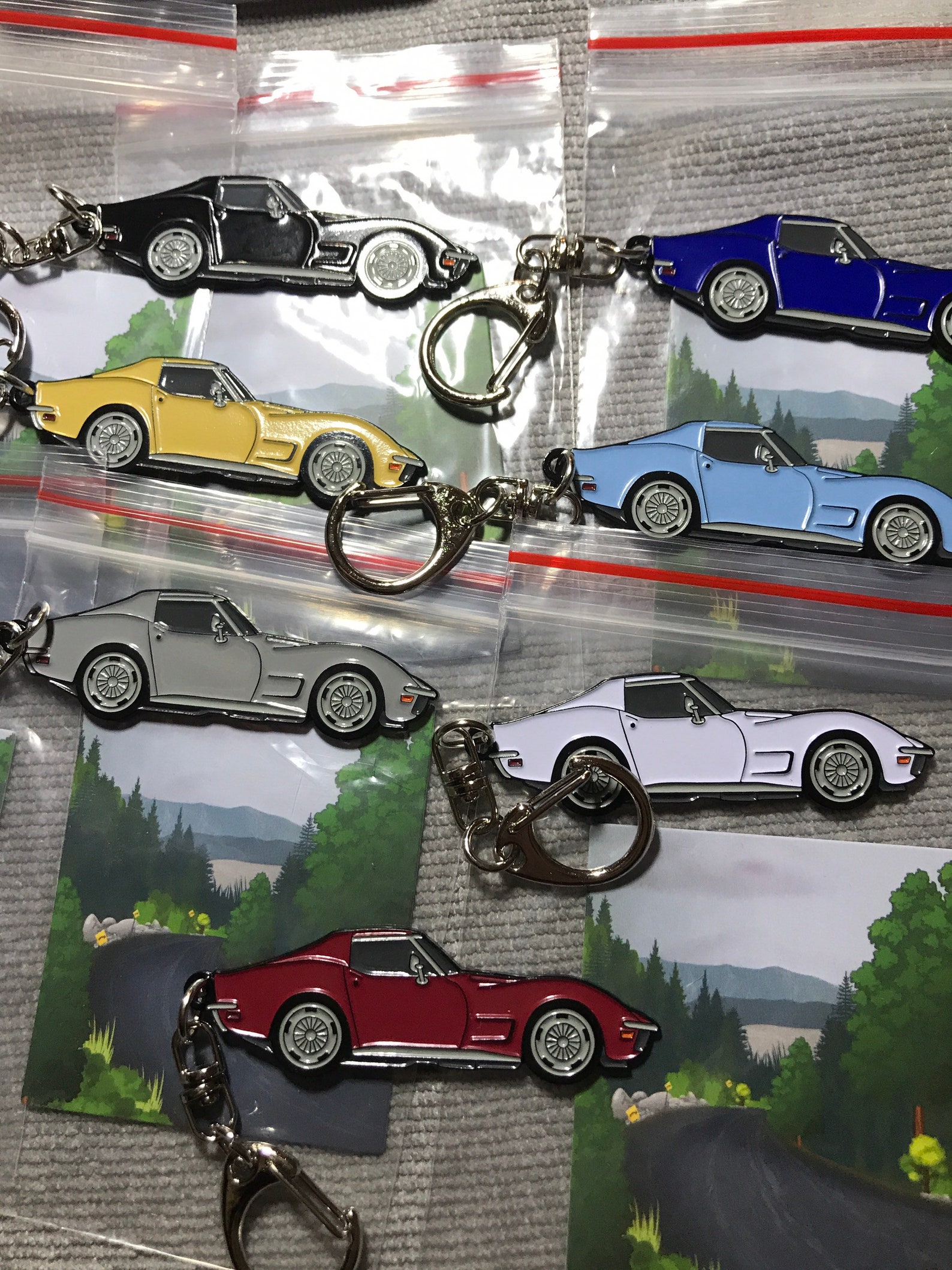 C3 corvette Baked Enamel Keychains GOLD/YELLOW stingray - Etsy