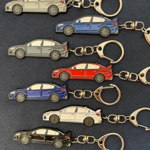 Enamel on Metal Keychains 2015+ sedan FOR Subaru WRX Sti available in 7 colors