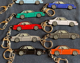Llaveros de metal esmaltados Ford Mustang Fox Body Coupe Notchback disponibles en 9 colores