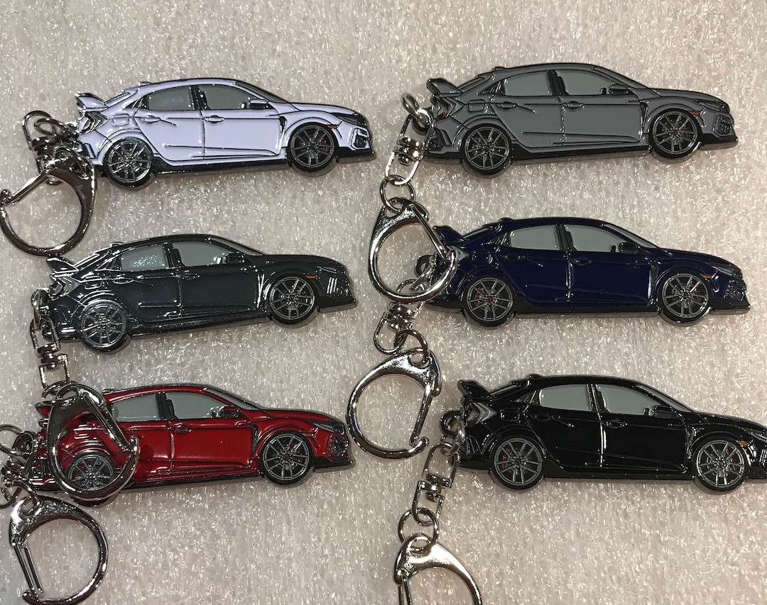Keychains Civic CTR for Honda 6 Colors, Type R, Key Chain, Enamel ...