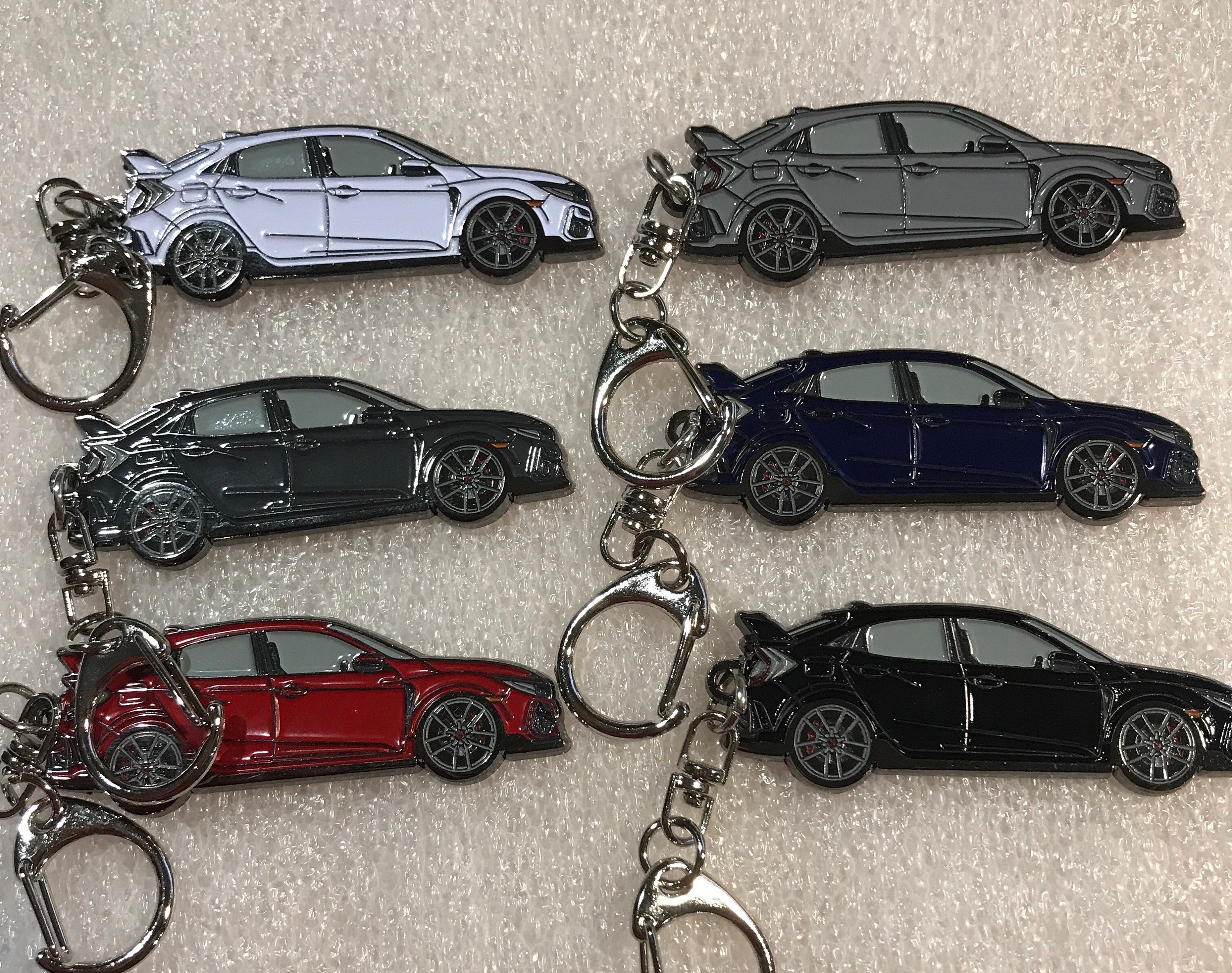 CarPinCollection Keychains Civic CTR for Honda 6 Colors, Type R, Key Chain, Enamel, Great Gift for Honda Lovers!