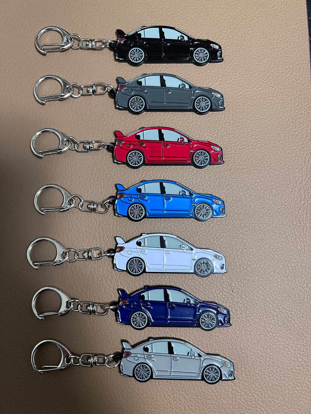 Enamel on Metal Keychains FOR Subaru WRX Sti Sedan 20152021, 4th Gen