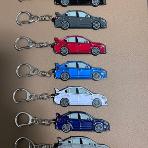Enamel on Metal Keychains FOR Subaru WRX Sti sedan 2015-2021, 4th gen great gift for Subie enthusiast!