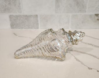 Vintage Avon Glass Iridescent Sea Shell Decanter/Bottle EMPTY