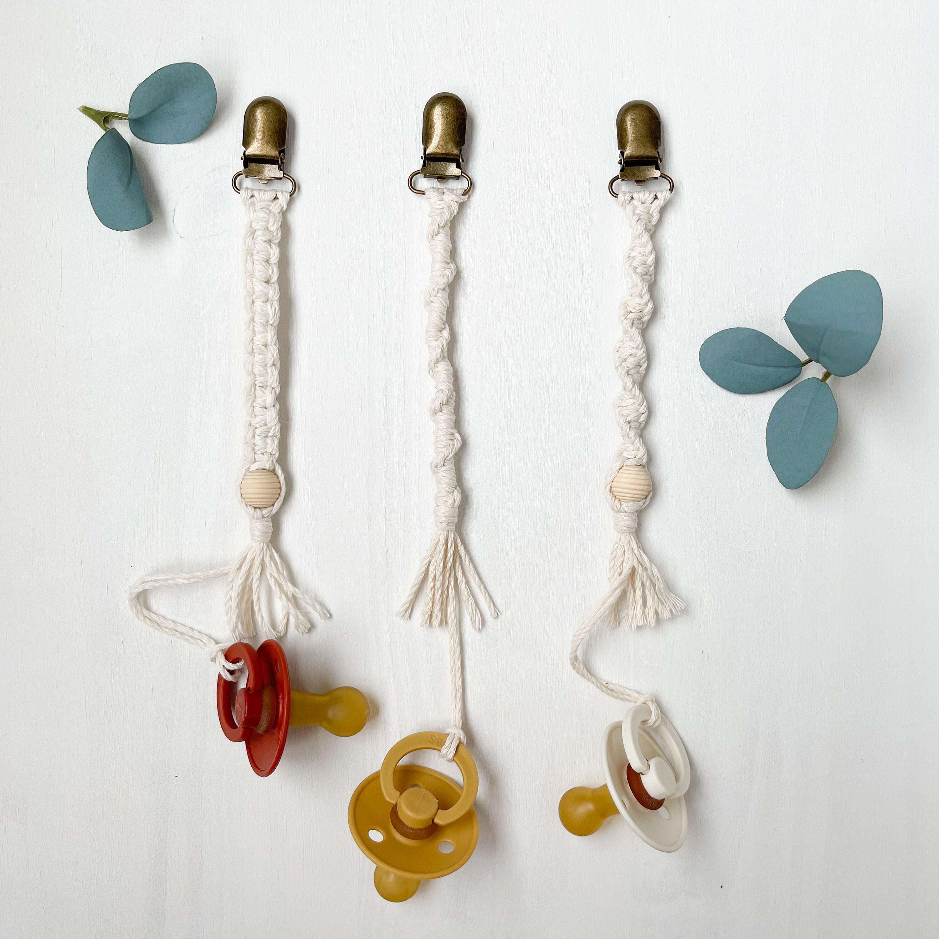 Macrame Pacifier Clip / Macrame Teether Clip Etsy