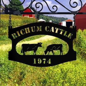 Personlig gårdsskylt med etableringsdatum, personlig metallskylt, anpassad metallskylt, metallskylt, majsstjälkar, traktor, efternamnsskylt