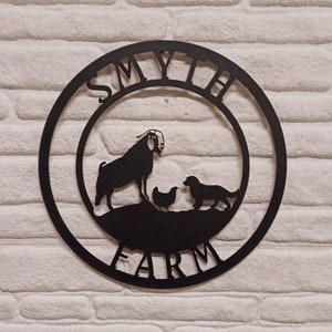 Boer Goat Farm Sign, Chicken and Goat Farm Signs, Goat Farm Sign, Goat Farm, Hen House Sign, Chicken Farm, Farm Metal Sign, Last Name Sign