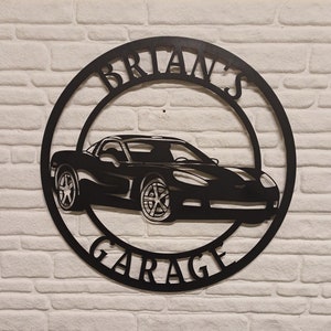 Enseigne métallique Corvette C5, enseigne Chevrolet, enseigne garage,