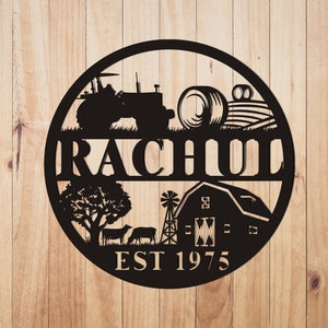 Personalized Farm Sign With Established Date, Farmhouse decor, Farmhouse Wall Decor, Family Name Sign Personalized, Farmhouse  Welcome Sign