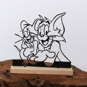 Tom & Jerry Wire Sculpture: Desk Decor, Shelf Decor