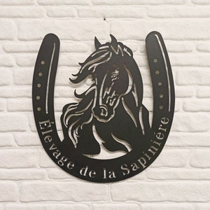 Signo de metal de la granja de caballos, letrero de metal personalizado para el letrero de la granja para el granero, letrero de metal para un rancho, letrero del rancho de caballos, letrero de la granja de caballos, decoración de la pared del caballo