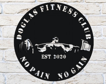 Custom Metal Gym Sign, Gym Sign, Personalized Home Gym Sign,  Fitness Club, Fitness Club Sign, Home Gym Sign, Cross Fit Sign, Custom Gym