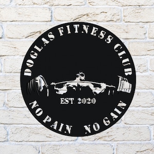 Custom Metal Gym Sign, Gym Sign, Personalized Home Gym Sign,  Fitness Club, Fitness Club Sign, Home Gym Sign, Cross Fit Sign, Custom Gym