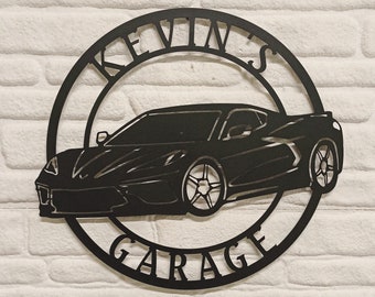 Corvette C8 Metal Sign, Chevrolet Sign, Garage sign,