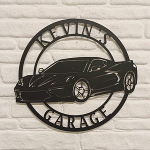 Plaque métallique Corvette C8, plaque Chevrolet, plaque garage,