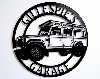 Personalized 1989 Land Rover Defender Metal Garage Sign